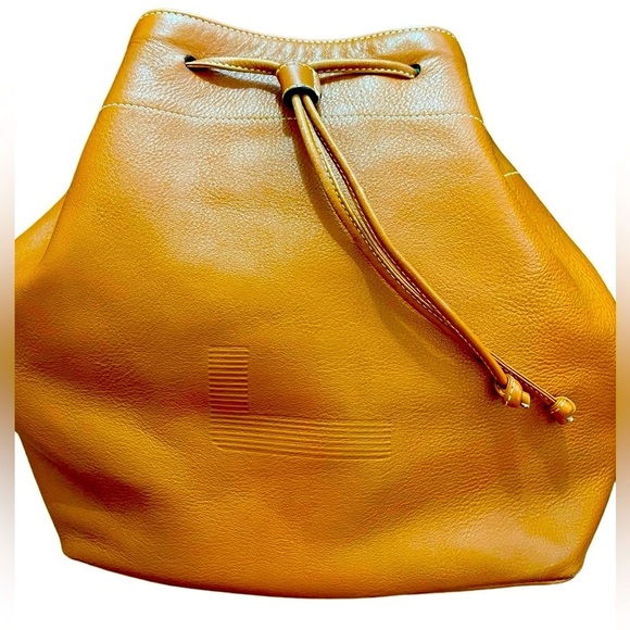VTG LUX | LANCEL Paris Leather Drawstring Bucket Crossbody Tote - Picture 1 of 15